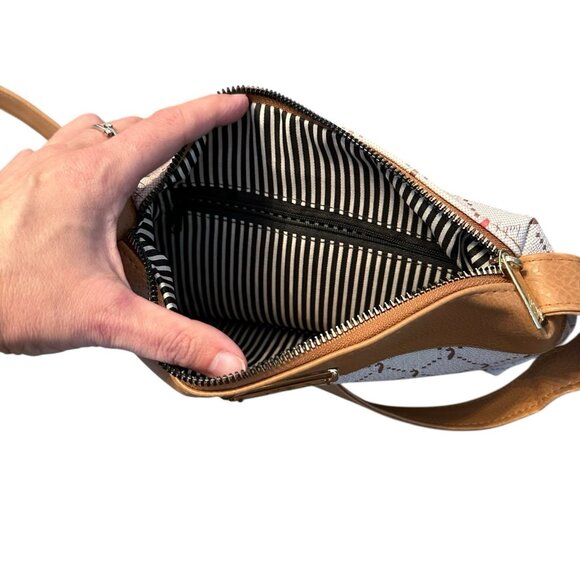 Baby Phat Tan Crossbody Purse Adjustable Strap Cat Spellout Logo Y2K Hip Hop - Picture 10 of 11